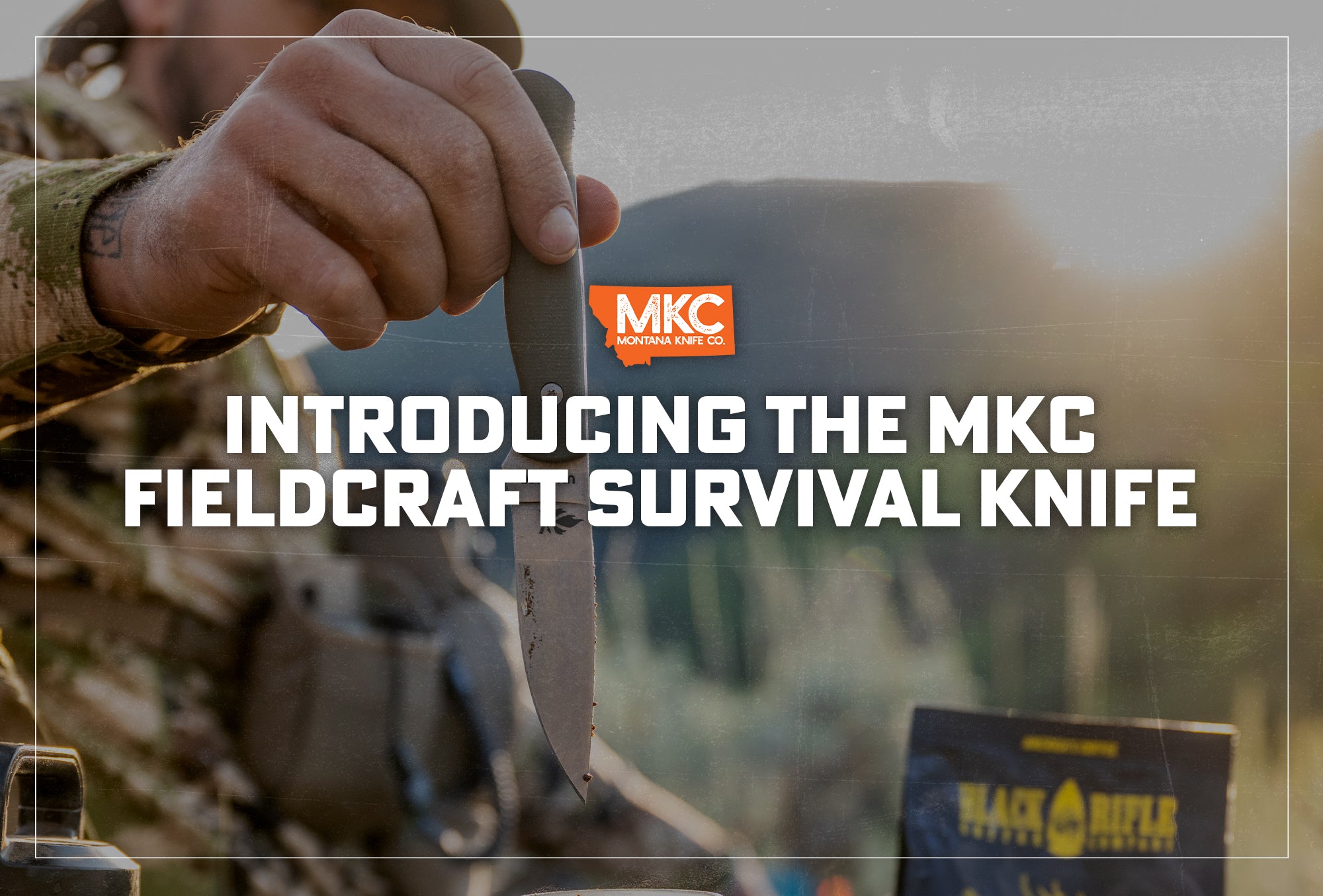 Josh Smith, Master Bladesmith at Montana Knife Company, uses his Fieldcraft Survival Knife.