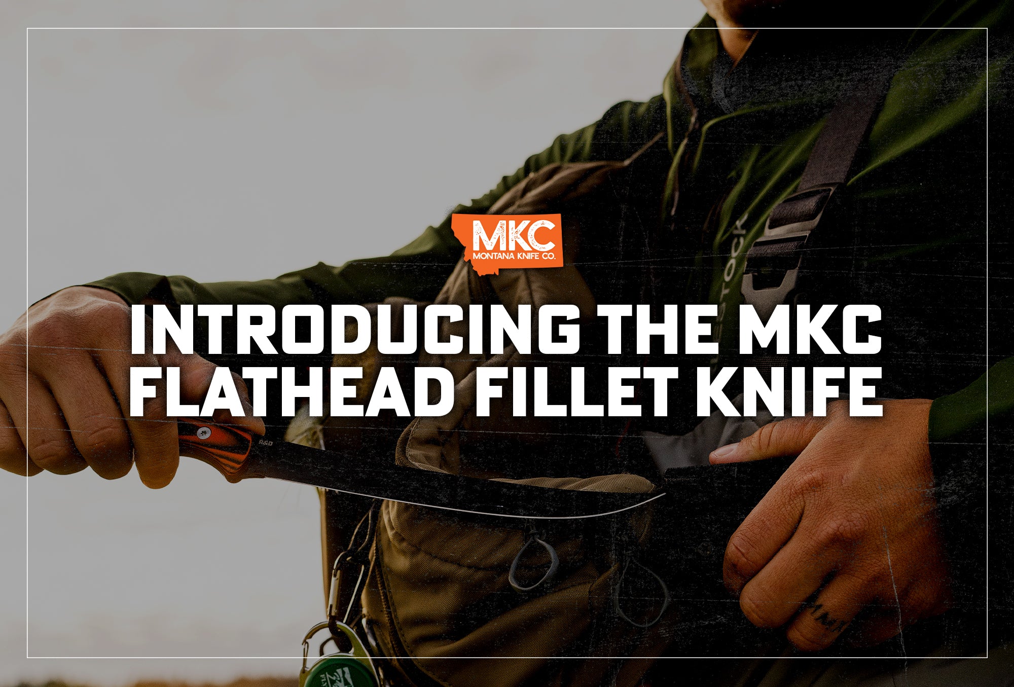 Two hands use a Montana Knife Company flathead fillet knife while hunting.