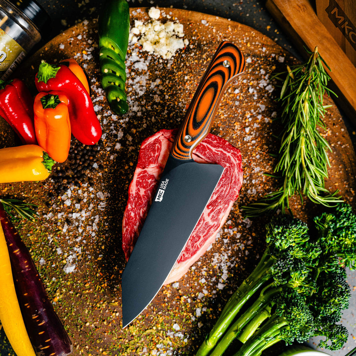 SMITH RIVER SANTOKU - ORANGE & BLACK