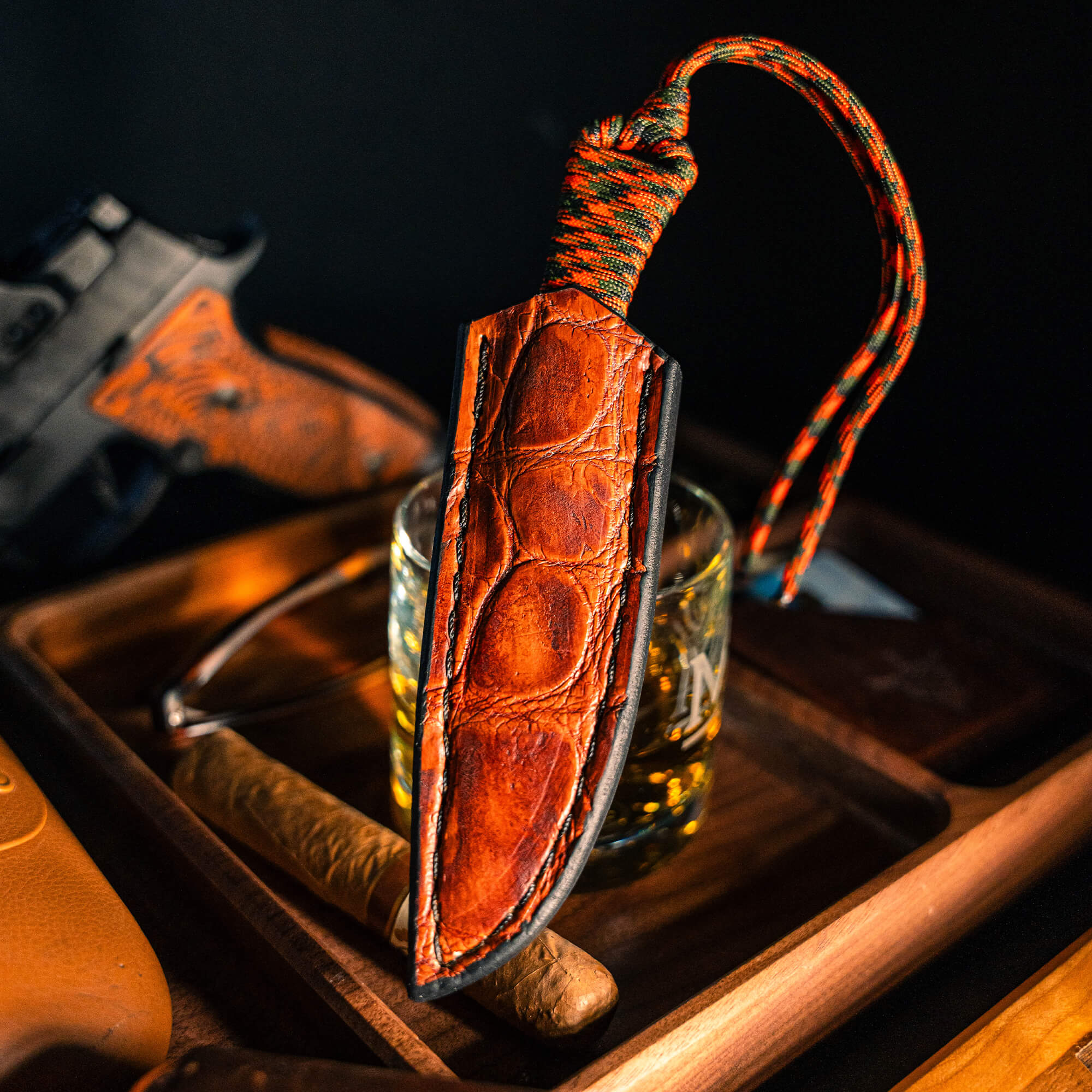 MINI GATOR LEATHER SHEATH - CONCEALED POCKET CARRY