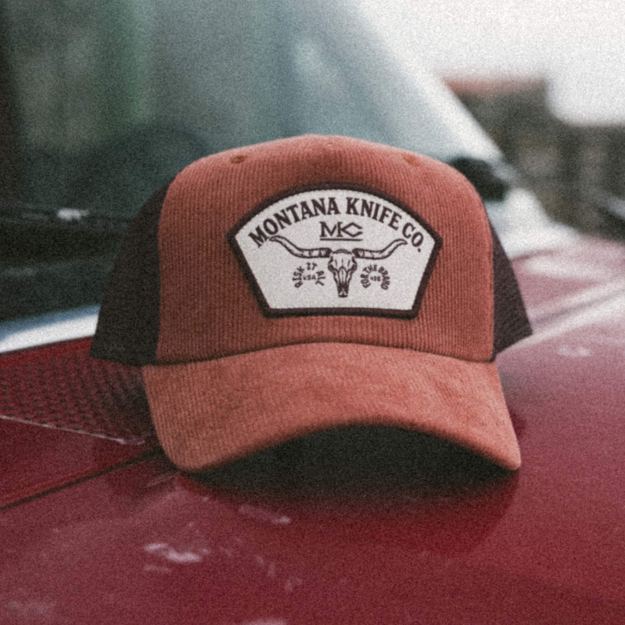 STOCKYARD CORDUROY HAT - CLAY/MAROON