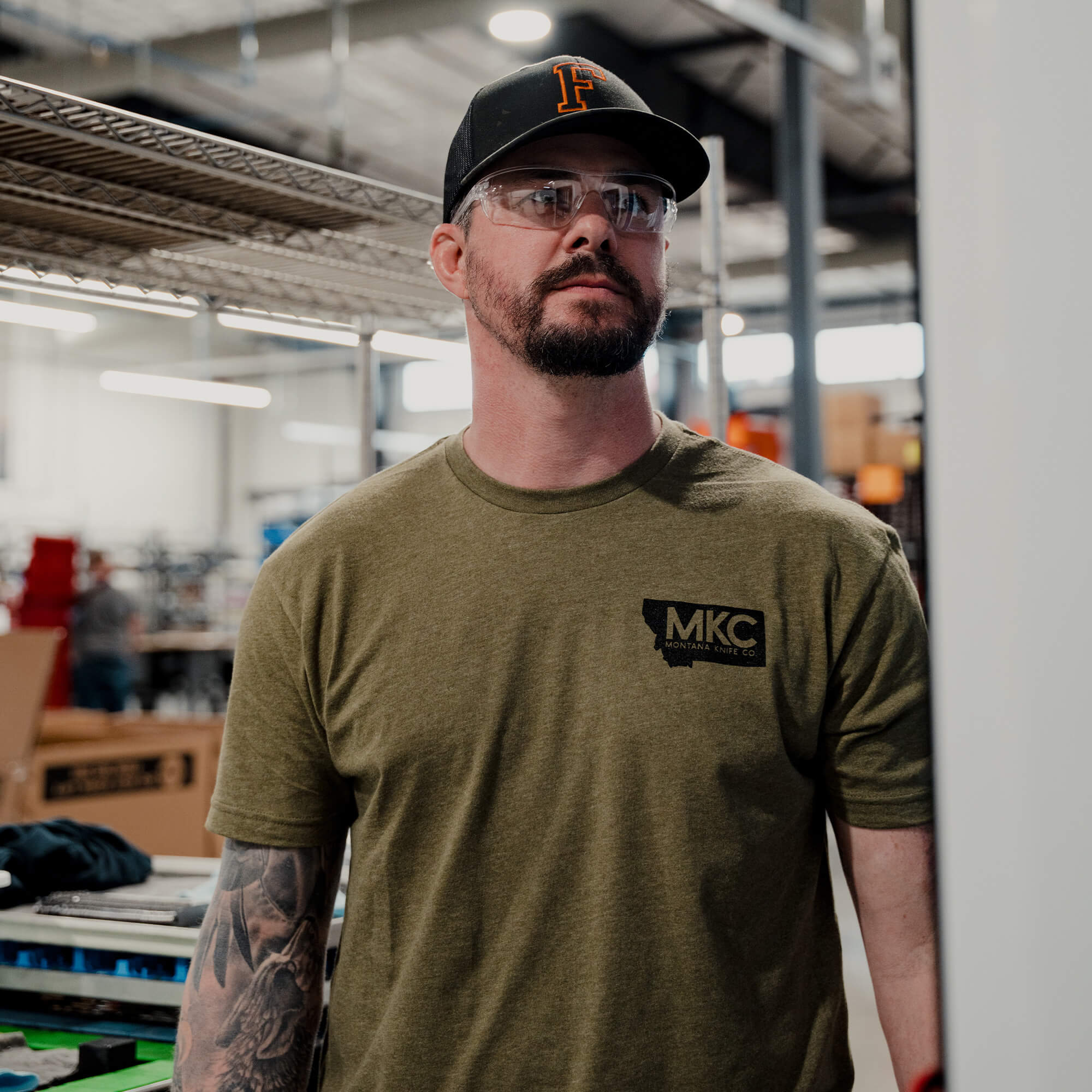 MKC BISON SKULL TEE - OLIVE