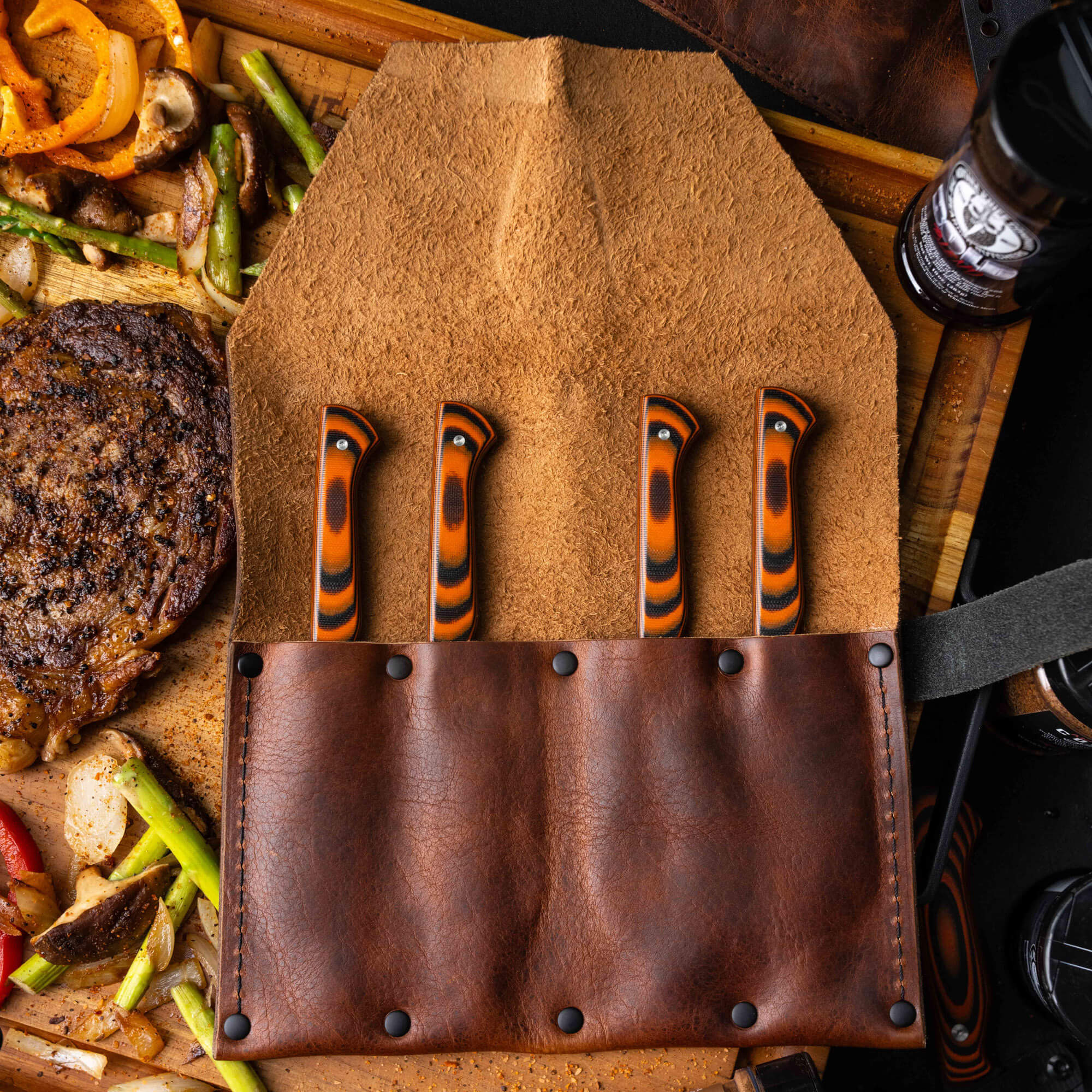 MKC STEAK KNIVES (SET OF 4) - PVD - ORANGE/BLACK