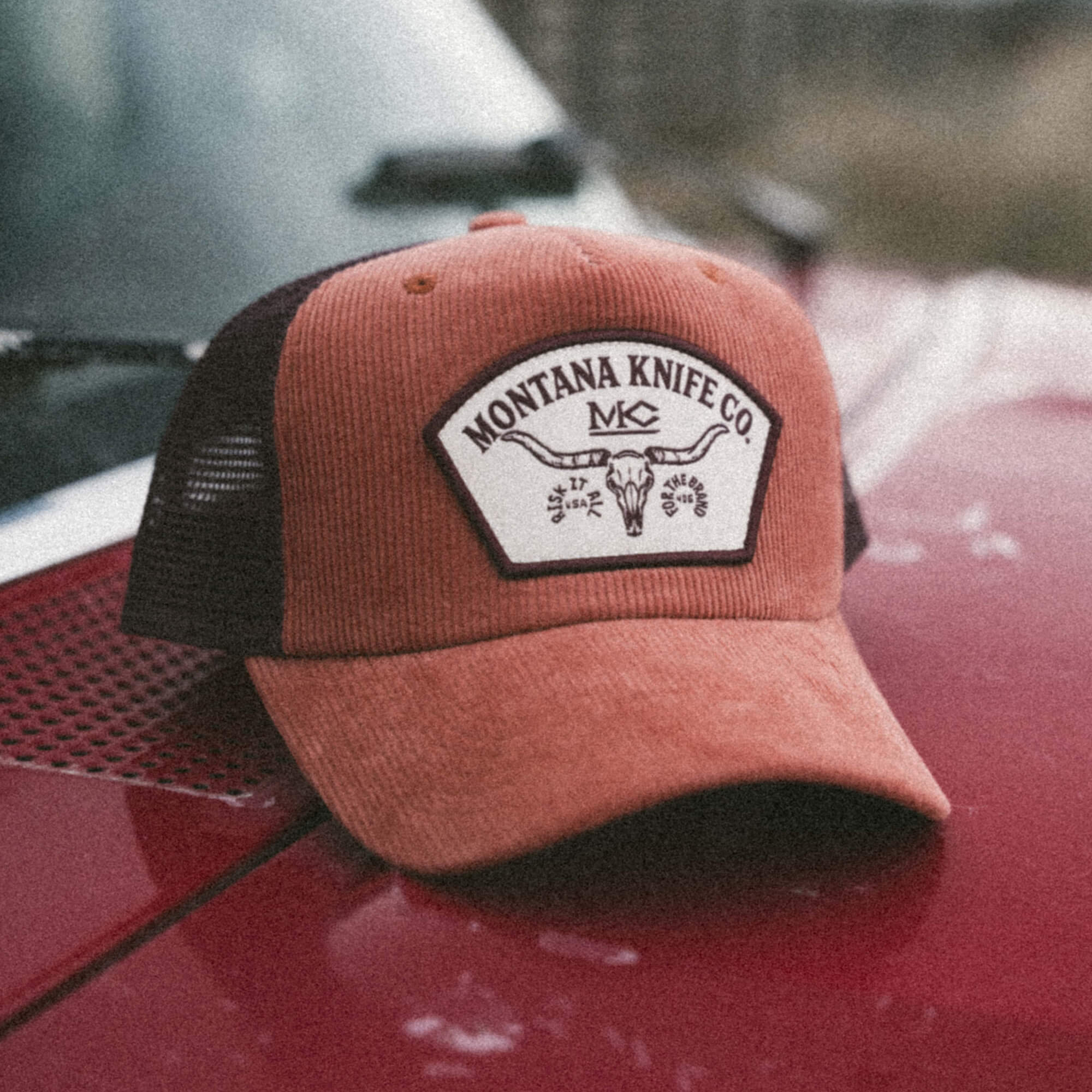STOCKYARD CORDUROY HAT - CLAY/MAROON