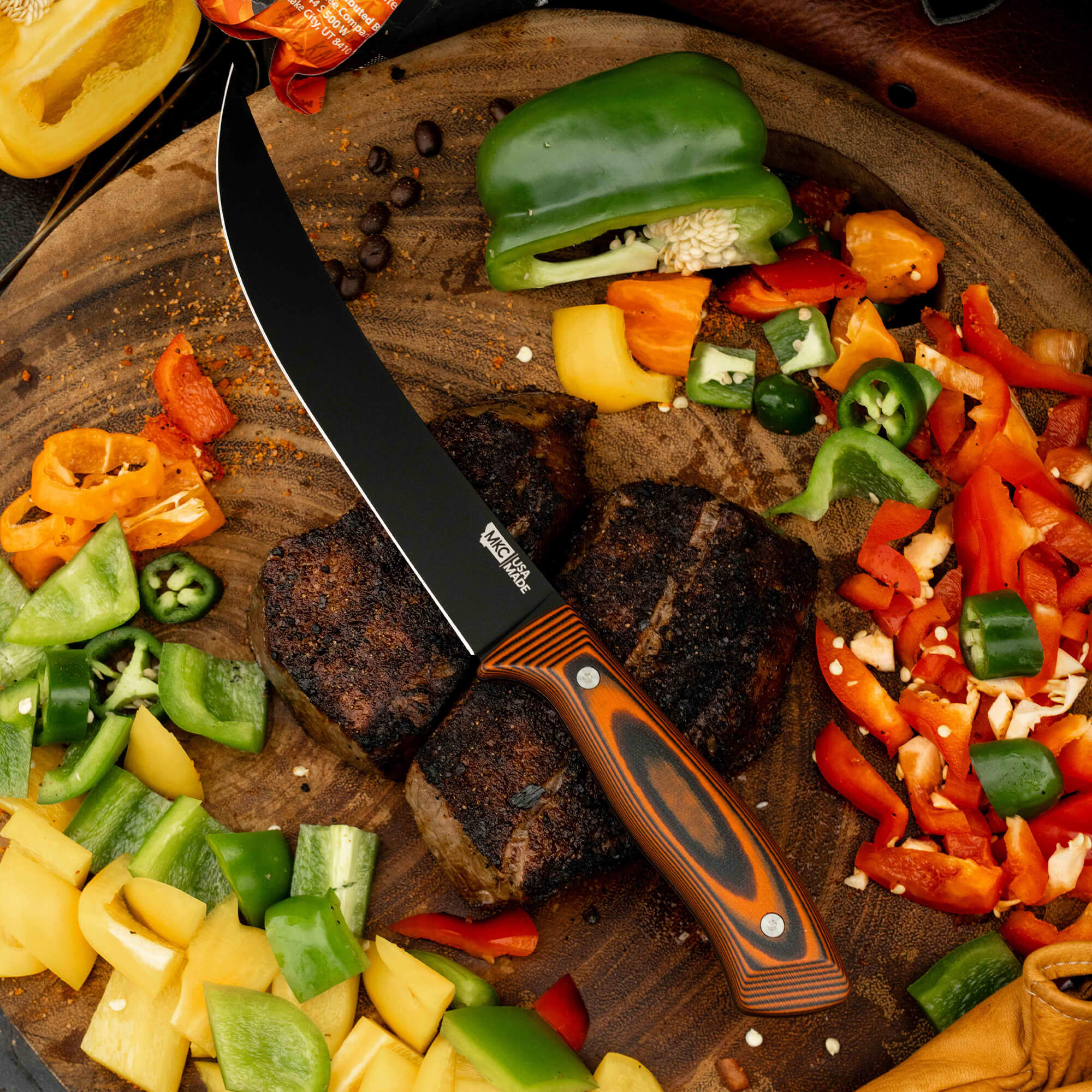 BREAKING BUTCHER KNIFE - PVD - ORANGE/BLACK