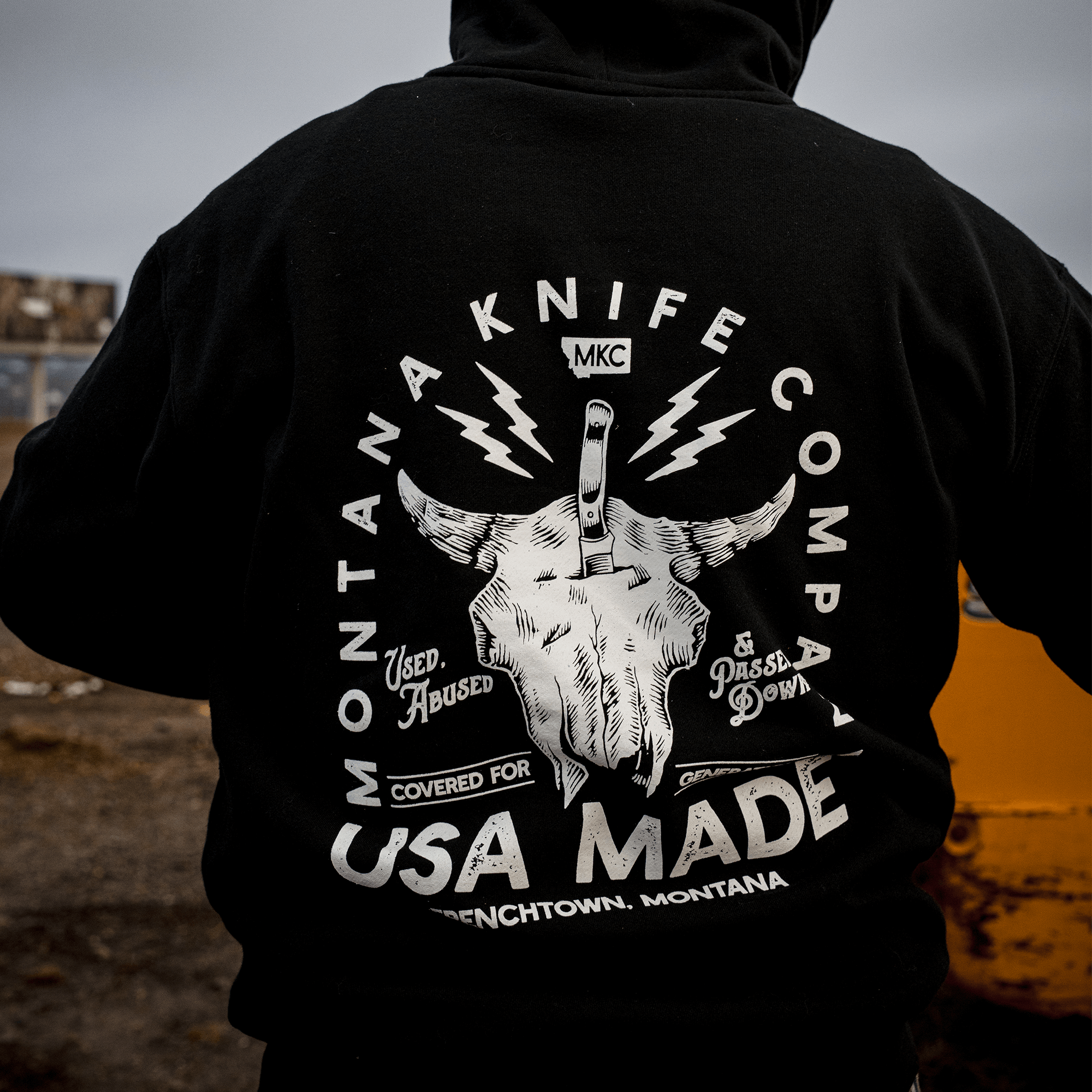 MKC BISON SKULL HOODIE - BLACK