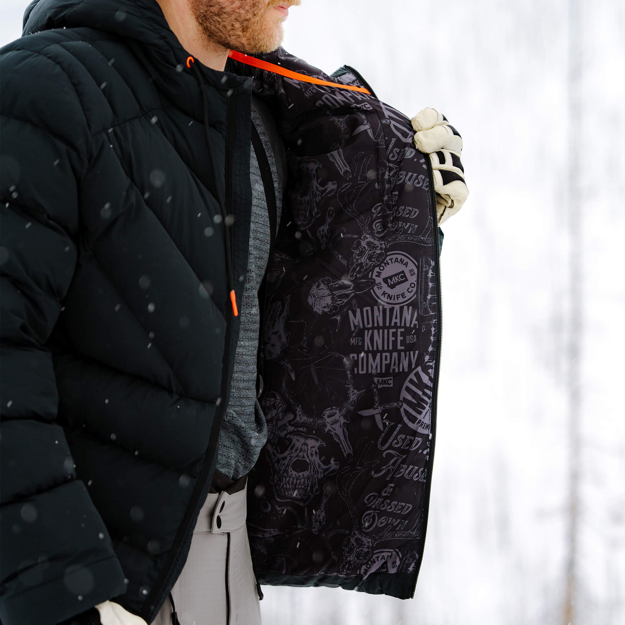 GRINNELL PUFFY ZIP JACKET - BLACK