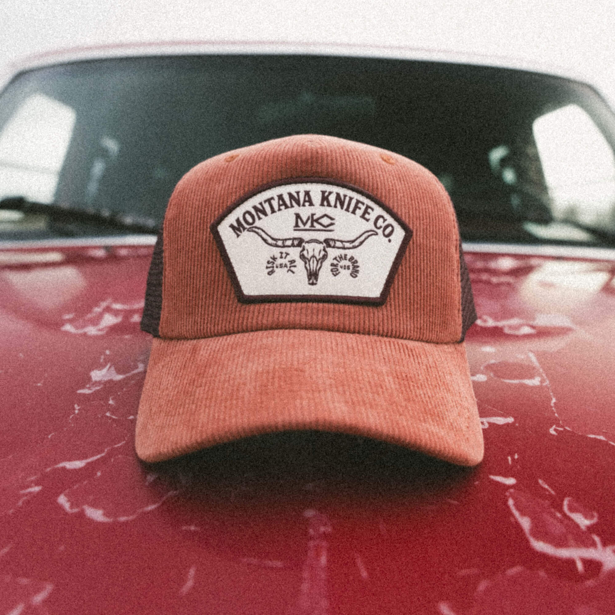 STOCKYARD CORDUROY HAT - CLAY/MAROON