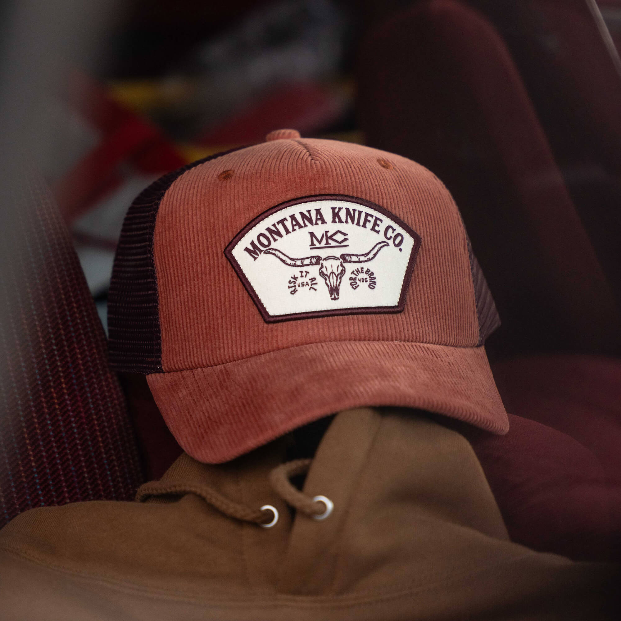 STOCKYARD CORDUROY HAT - CLAY/MAROON