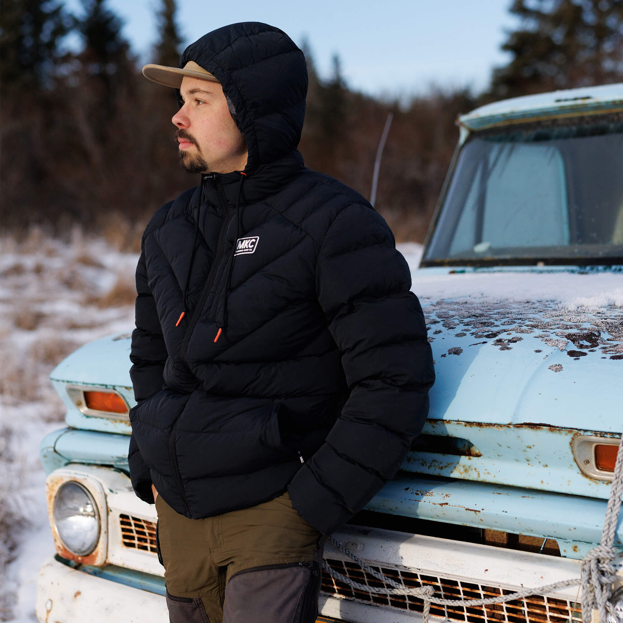 GRINNELL PUFFY ZIP JACKET - BLACK