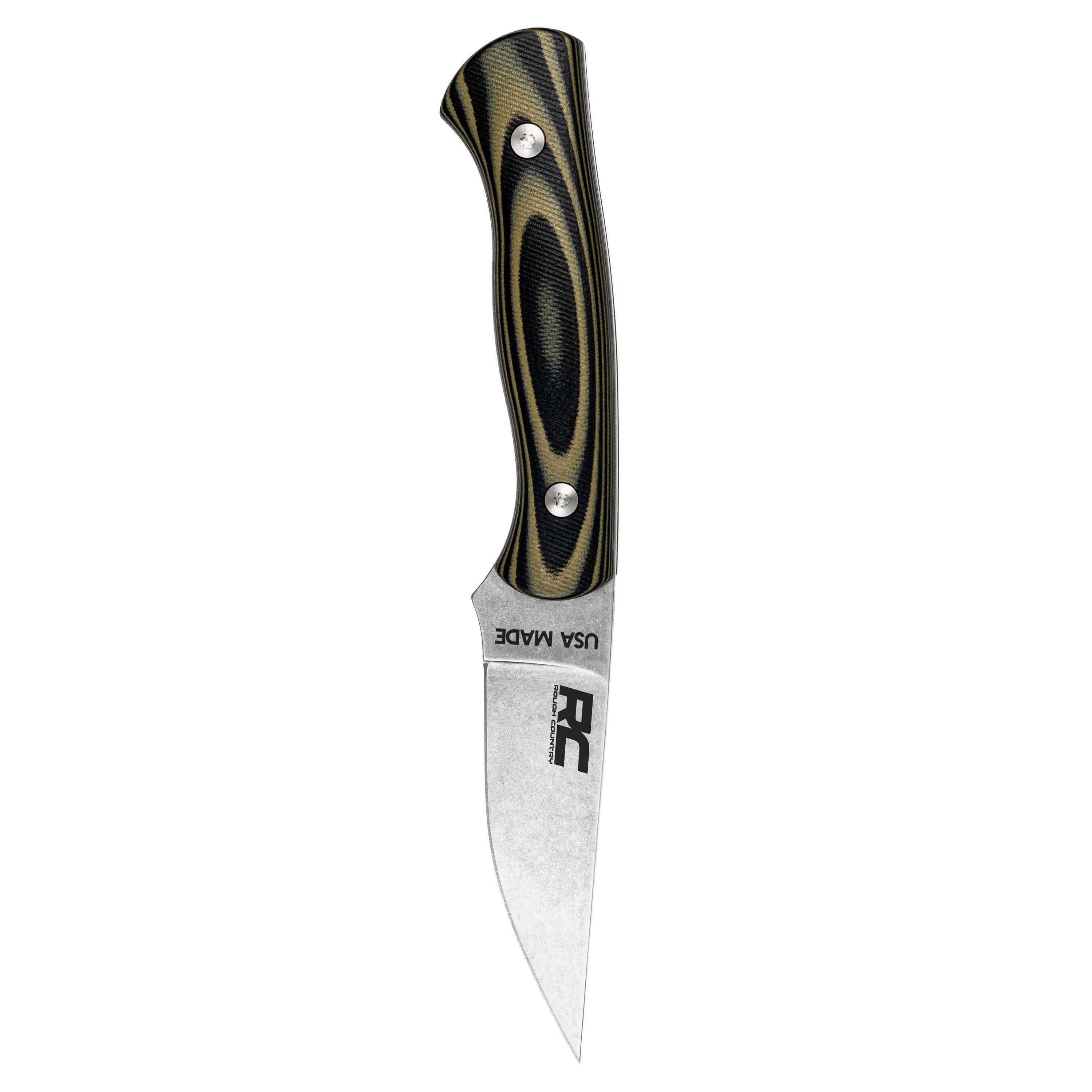 Rough Country Magnacut Blackfoot 2.0 knife with a sleek blade and textured handle, designed for outdoor use.