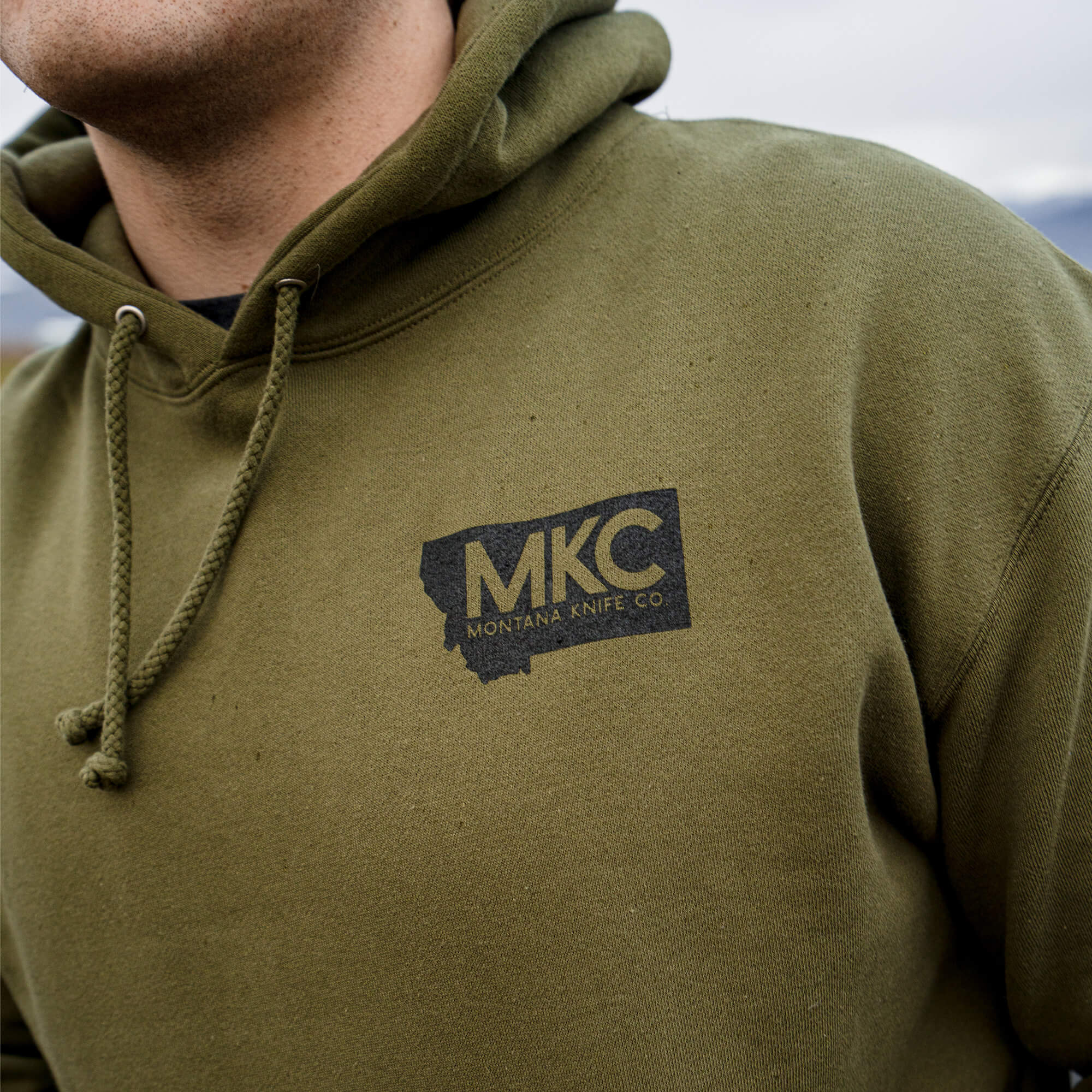 MKC BISON SKULL HOODIE - OLIVE