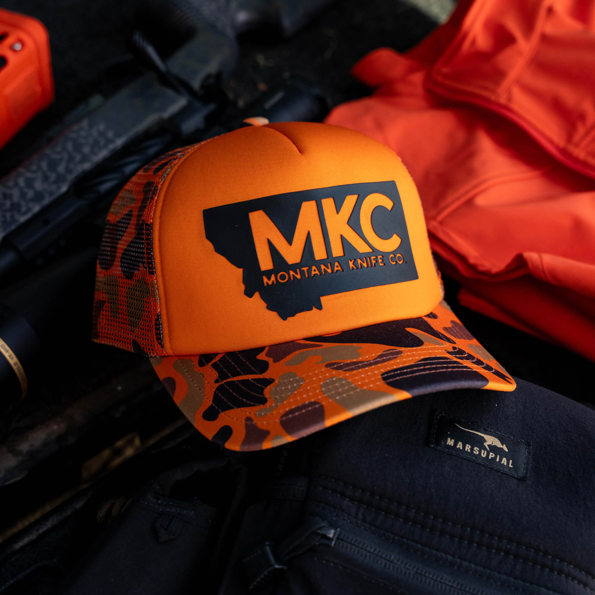 MKC BIG STATE LOGO - ORANGE FOAM HUNTER HAT
