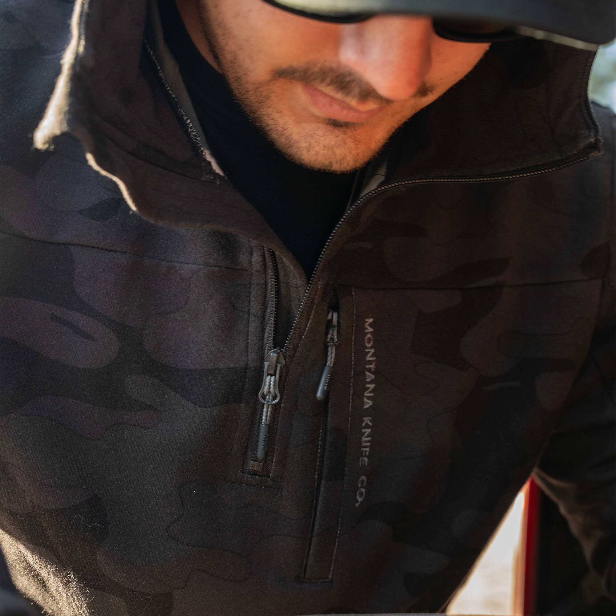 HIGHLINE HALF-ZIP HOODIE - DARK WOODLAND CAMO