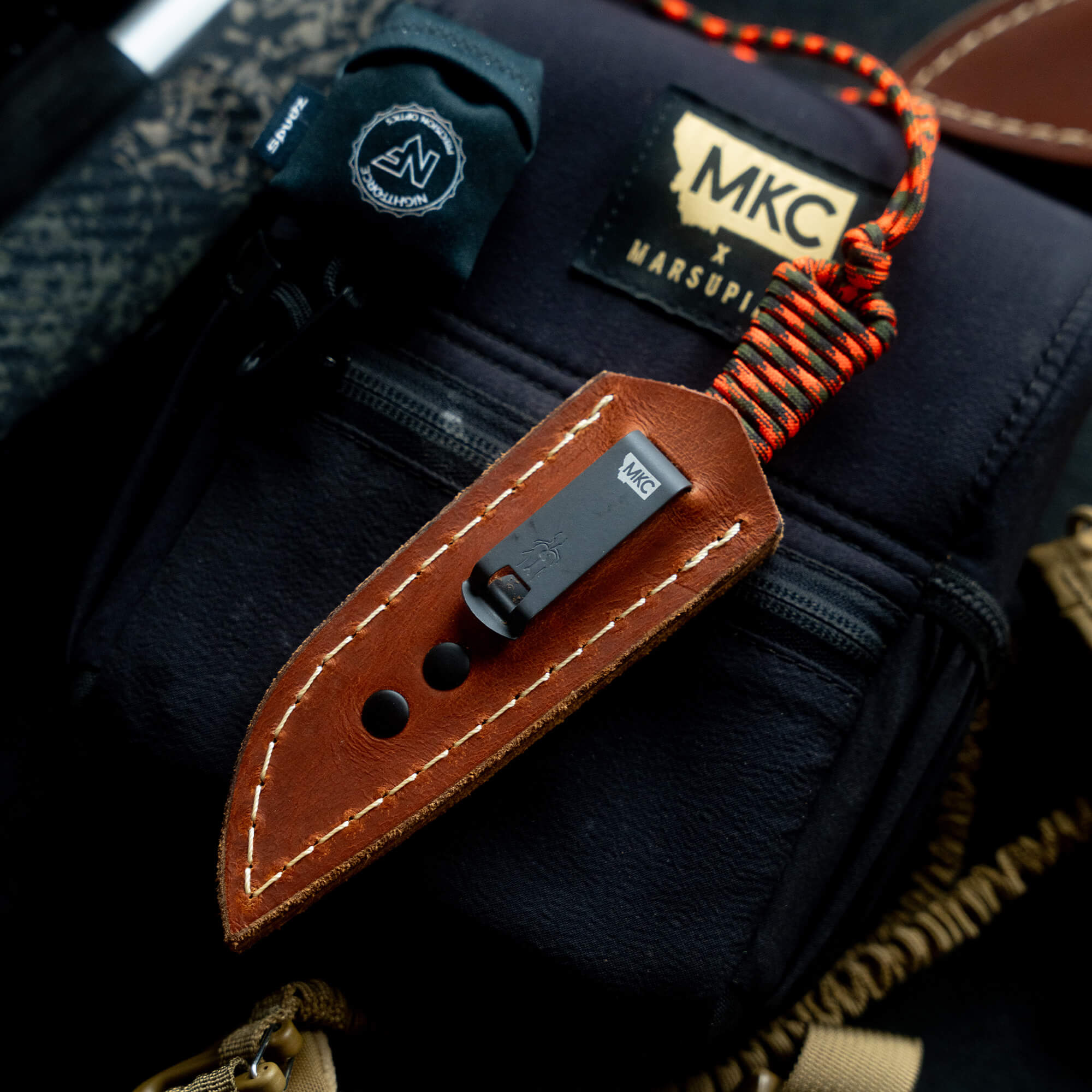 MINI STONED GOAT LEATHER SHEATH - CONCEALED POCKET CARRY