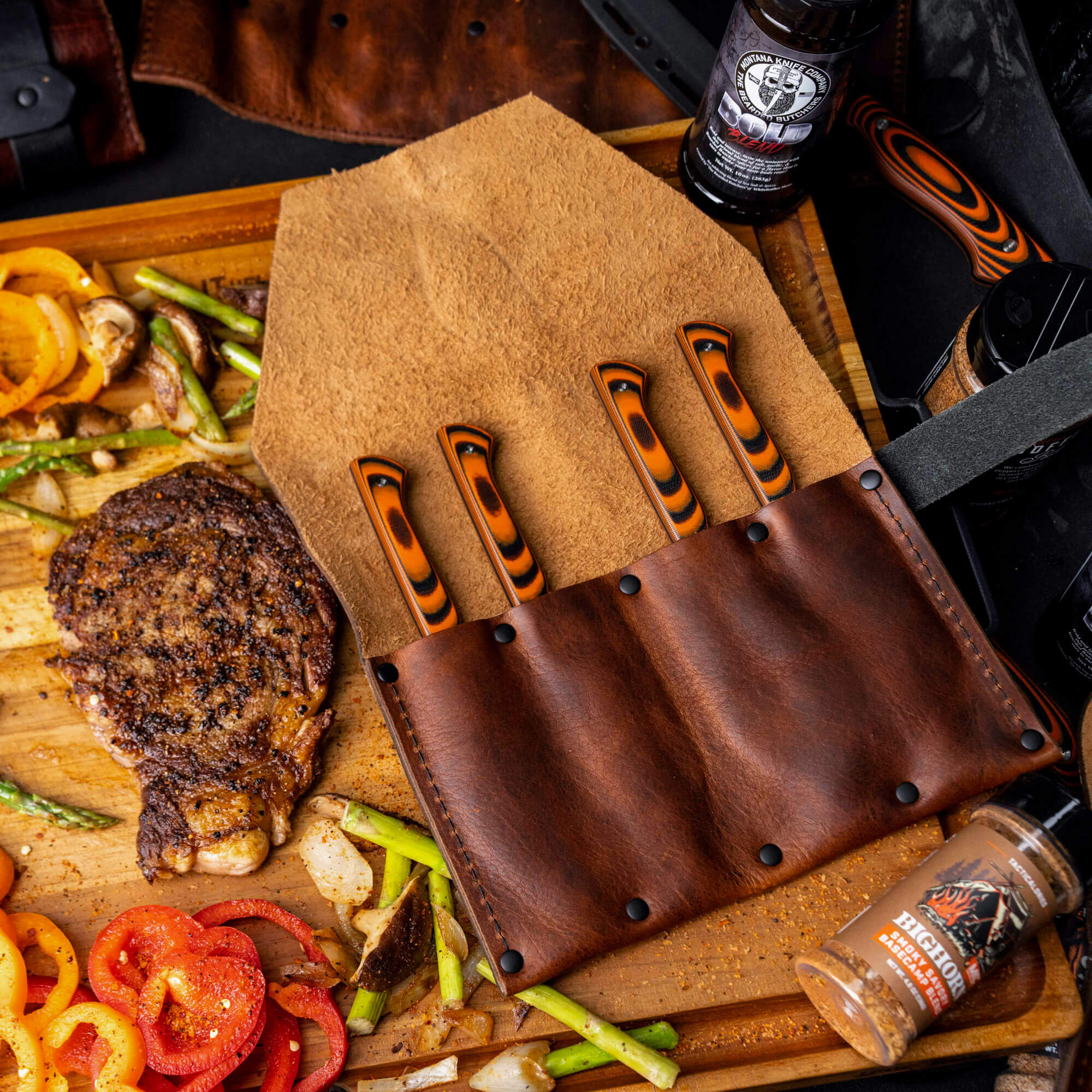MKC STEAK KNIVES (SET OF 4) - PVD - ORANGE/BLACK
