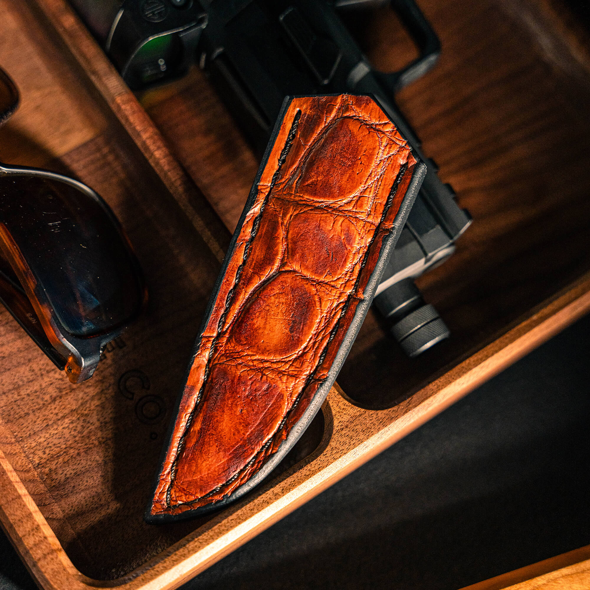 MINI GATOR LEATHER SHEATH - CONCEALED POCKET CARRY